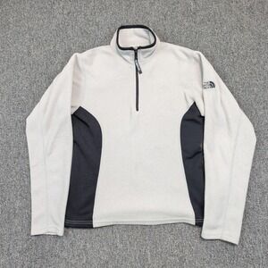 The North Face Gorpcore Quarter Zip Fleece Pullover Small Gray Black Activewear